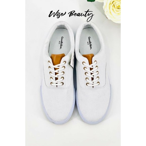 Goodfellow & Co Men’s Park Sneakers Size 10 Casual Shoe White Canvas NEW! - Picture 4 of 7